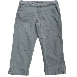 💜 Denver Hayes Mia Mid-Rise Capri Pants - Size 12 - Grey/Green Khaki